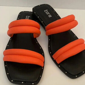 Bar III Womens Solid Slip-On Casual Pool Slides Sandals Orange size 7M